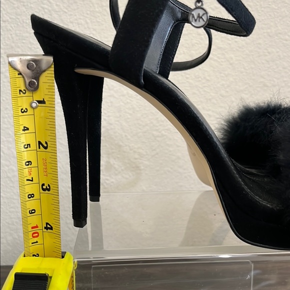 Michael Kors Black Heels with Stiletto Heel and Fur Detail Never Worn - Picture 9 of 10